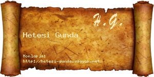 Hetesi Gunda névjegykártya